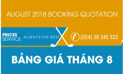 [INTERGOLF - PROMOTION]   August 2018 InterGolf Booking Quotation