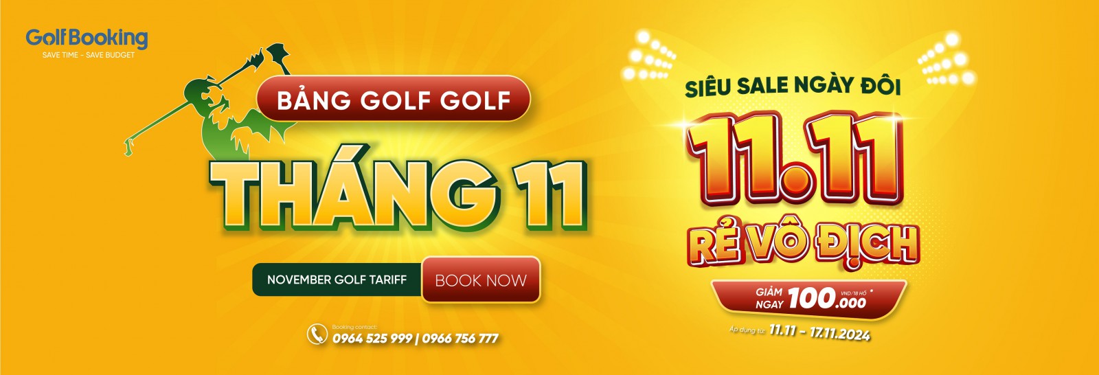 BẢNG GIÁ GOLF THÁNG 11