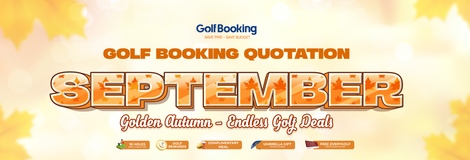 Golf Booking Tariff September 2025